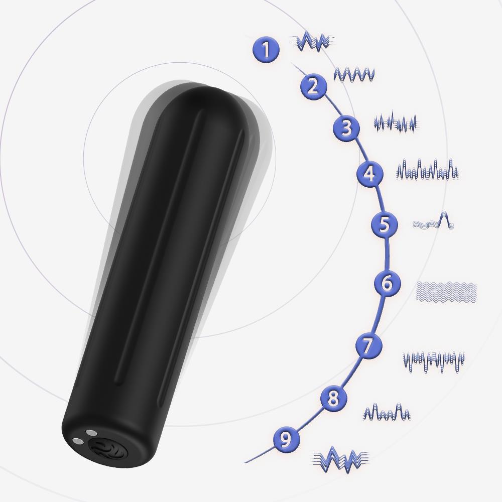 Bossoftoys - 52-00004-1 - Powerful Rock Bullet - USB rechargeable - 9 vibration modes - mat black