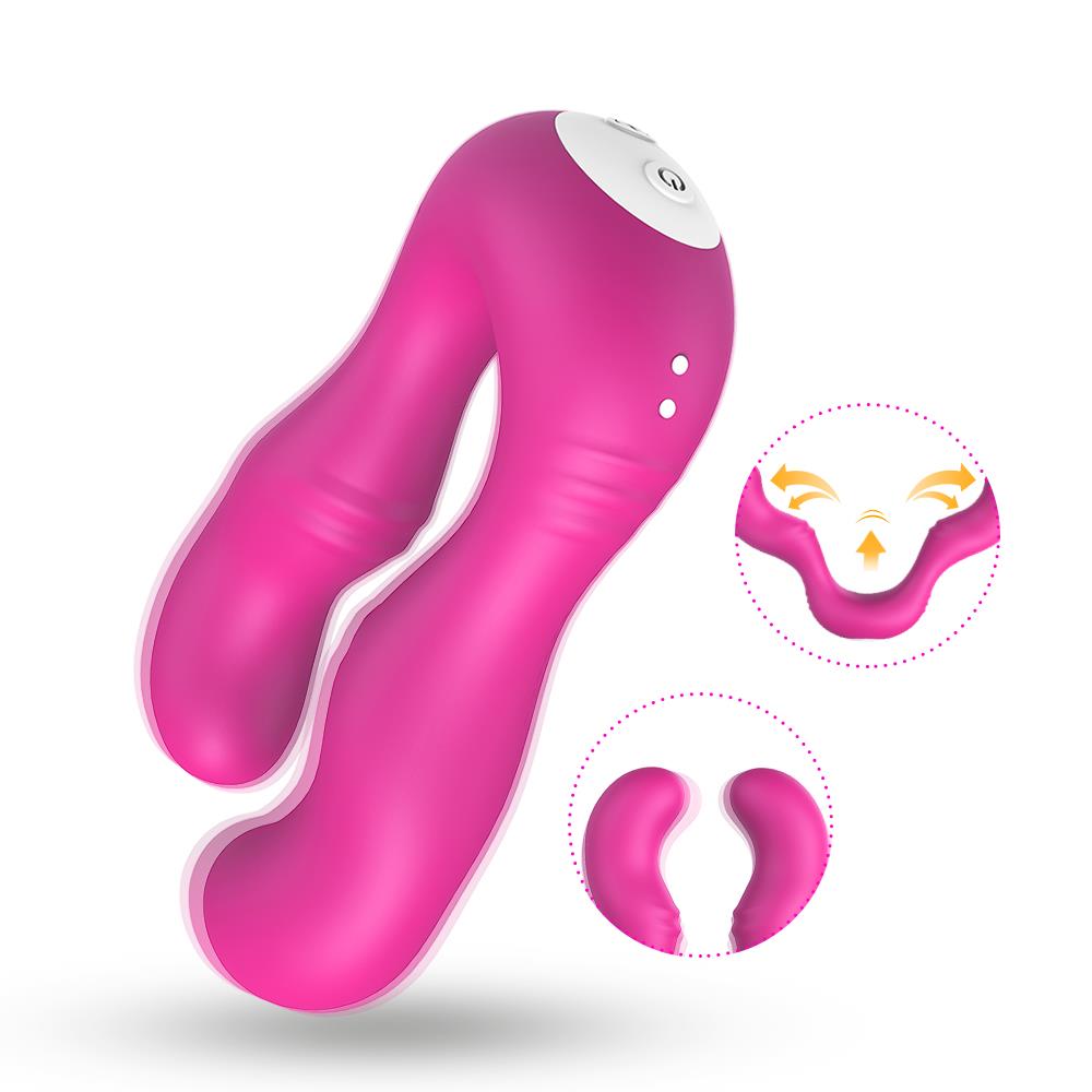 Boysoftoys - 52-00011 - Lesbian couple vibrator - Seraph pink - 100% waterproof - 9 vibration modes - USB rechargeable