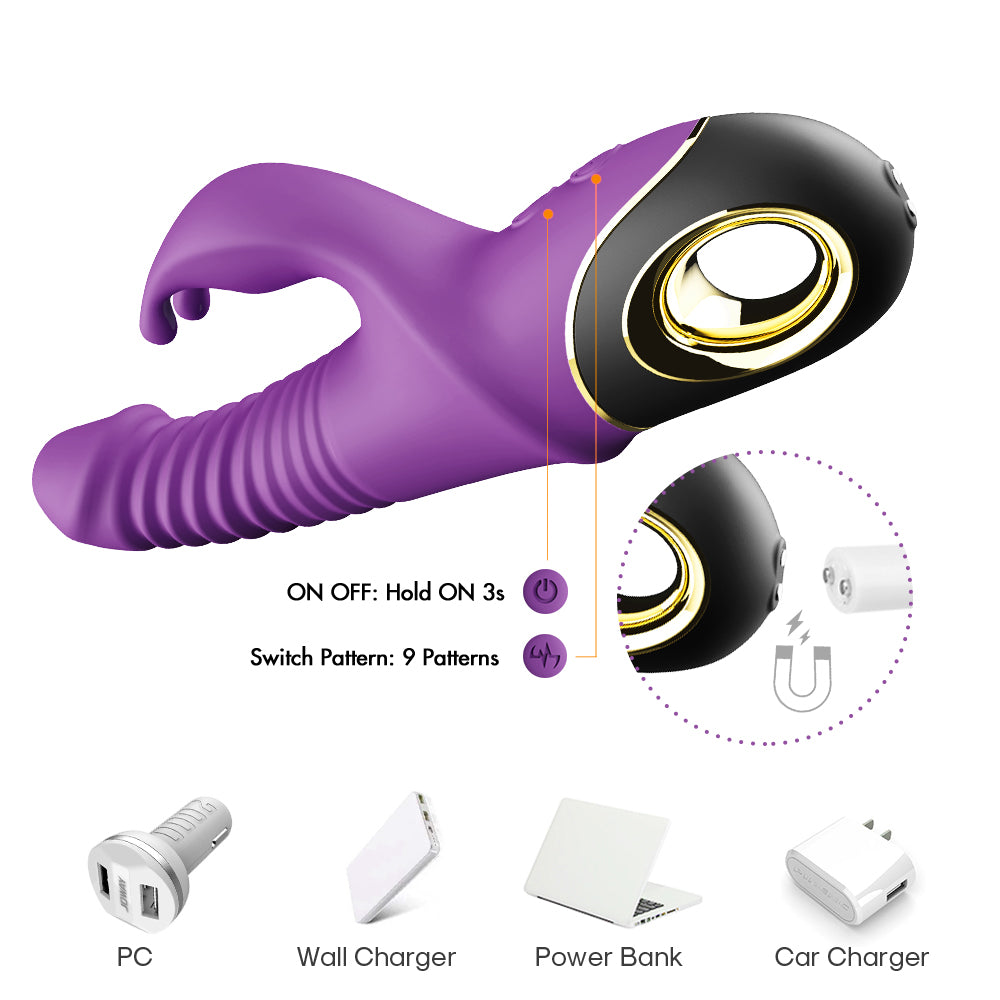 Bossoftoys - Zing purple - vibrator - 4 pulsation modes - G-spot - 52-00013 -1 - USB rechargeable - 100% waterproof - 9 vibration modes