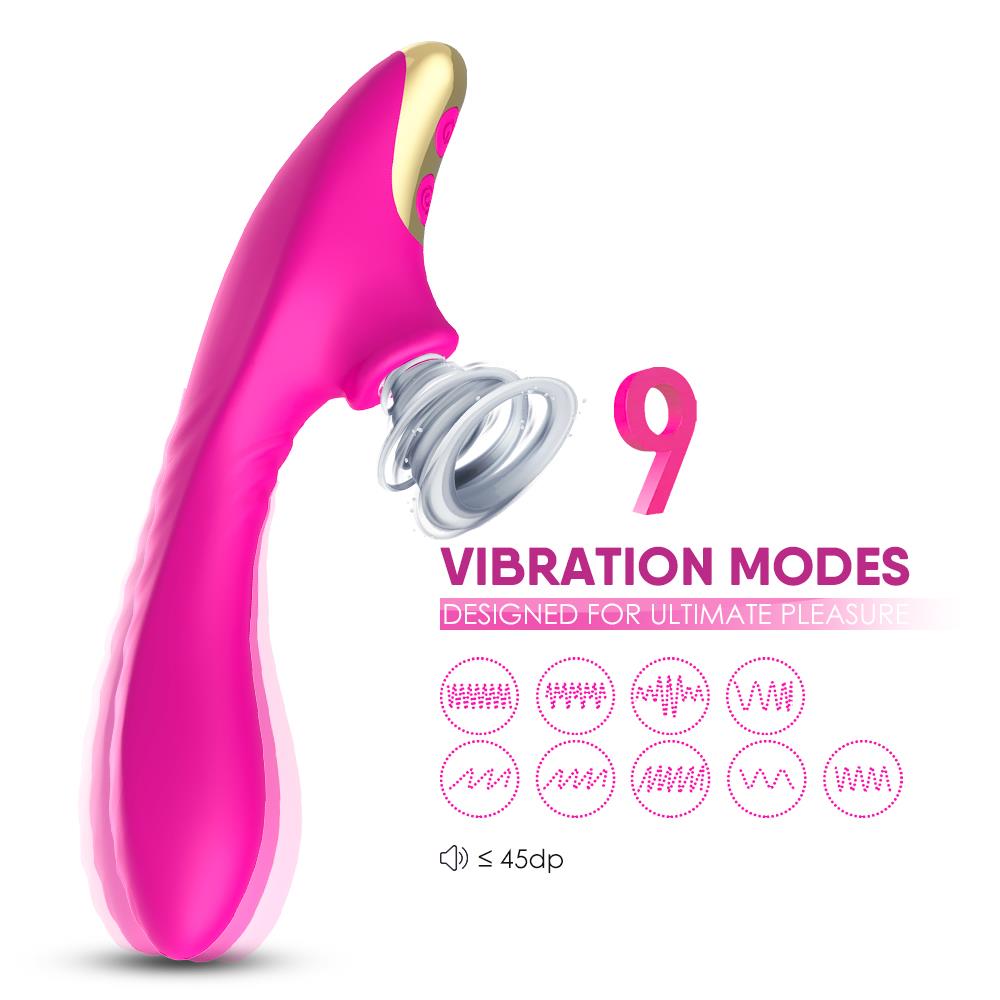 Bossoftoys- 52-00021 - Air Pressure Vibrator - Waterproof - Air Sucker - Oral Sucker - 9 vibration modes - Stylish - 10 Modes - Rechargeable - Pink