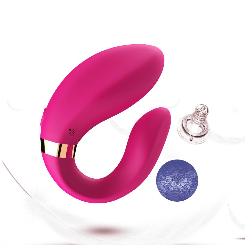 Bossoftoys - 52-00030 - Lesbian couple vibrator - Crescent light pink - 100% waterproof - 9 vibration modes - USB rechargeable