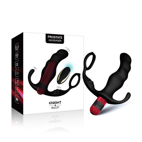 Boysoftoys - Knight black - 52-00042 - Silicone Massager - Prostate Massager - 9 vibration modes - Black