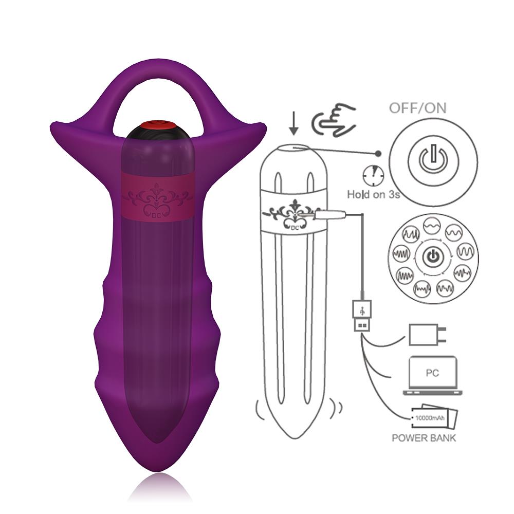 Bossoftoys Kylin Purple Bullet Massager - Silicone - 9 Function - 52-00044-1