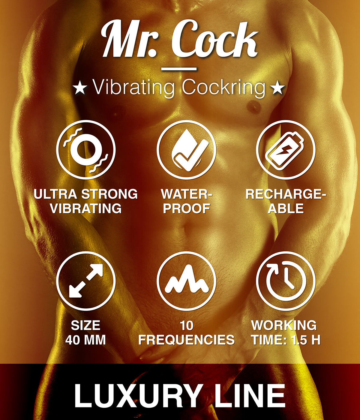 MVW Mr. Cock Luxury Line Rechargeable Vibrating Cockring - Black