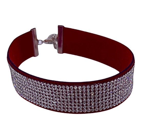 Kinky Pleasure - AX083 - Diamond Choker - Red