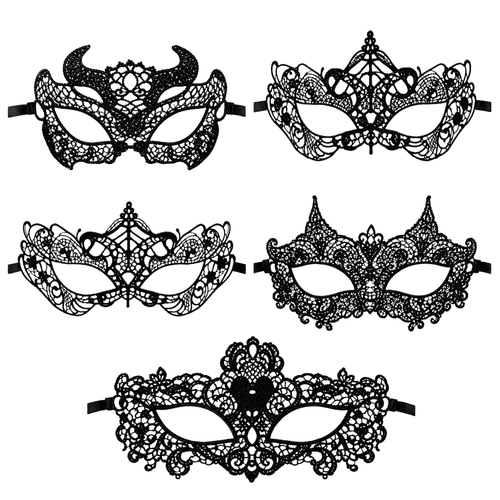 Kinky Pleasure - KPVM06 to KPVM10 - Venetian Mask – 5 Elegant Black Lace-Style Models