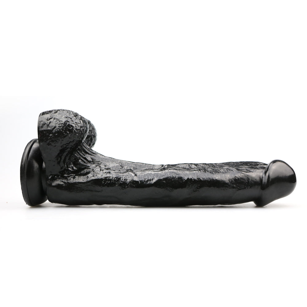 Power Escorts - BR157 Black - Rocket John 10'' - Realistic Dildo - 10 Inch / 25,5 CM