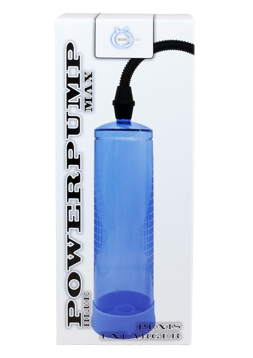 Bossoftoys Power Penis Pump Max Blue - Strong hand grip - Size 22 cm - Dia box 6,9 cm - 60-00008