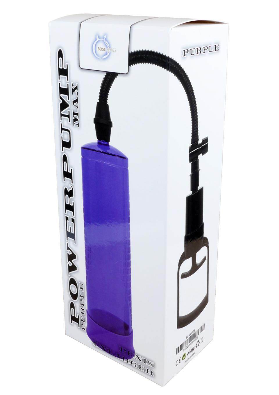 Bossoftoys - 60-00009 - Power Pump Max Purple - Penispump with strong hand grip - size 22 cm - dia box 6,9 cm