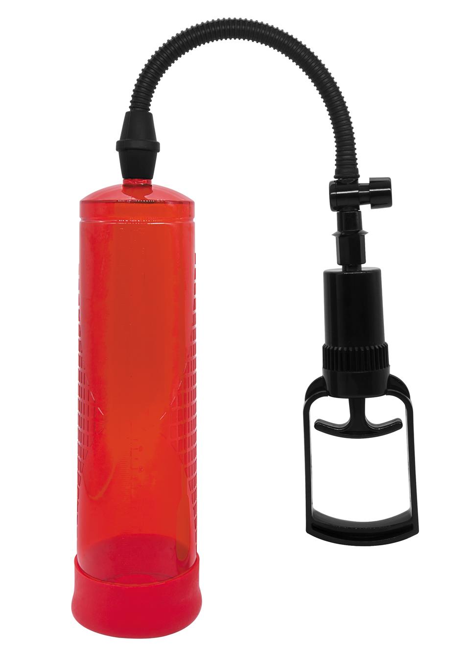 Bossoftoys Power Penis Pump Max Red - Strong hand grip - Size  22 cm - Dia box 6,9 cm - 60-00010