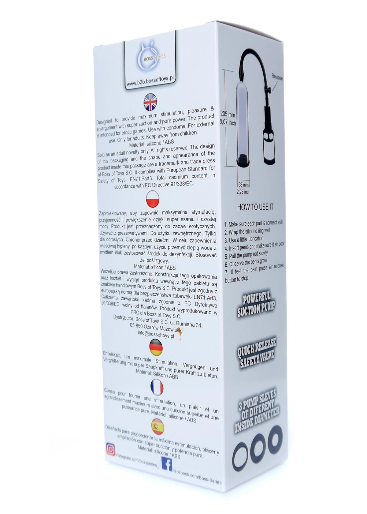 Bossoftoys - 60-00037 - Vacuum - Penispump Max 0.2 - 3 ring - Clear