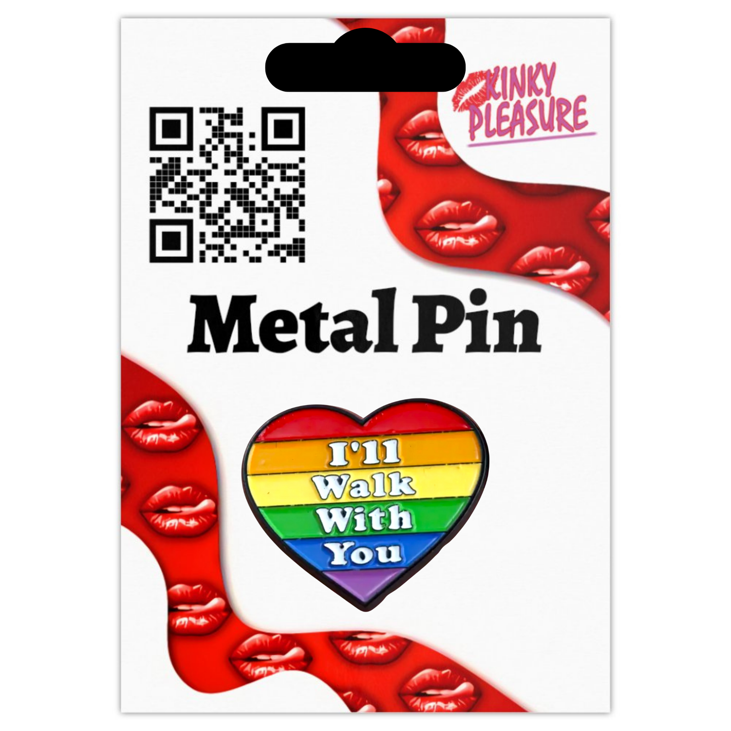 Kinky Pleasure - KPB016 - Badge / Pin - Heart I Walk With You - 2,5x3cm