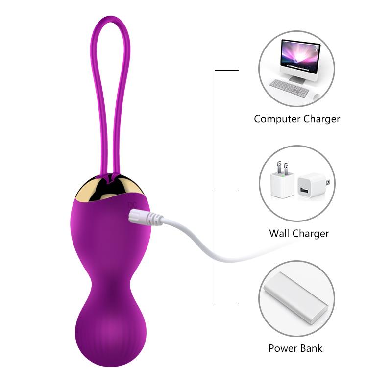 Foxshow - 63-00004 - Remote control  Kegel ball -  1 ball version - 7 Function - Rechargeable - 15 cm - Luxury Giftbox - Purple