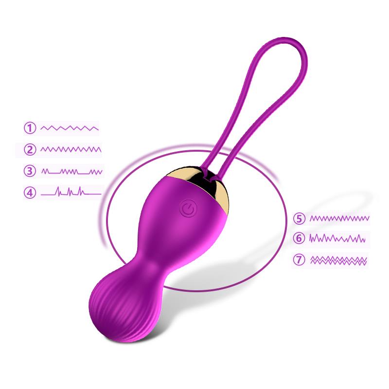 Foxshow - 63-00004 - Remote control  Kegel ball -  1 ball version - 7 Function - Rechargeable - 15 cm - Luxury Giftbox - Purple