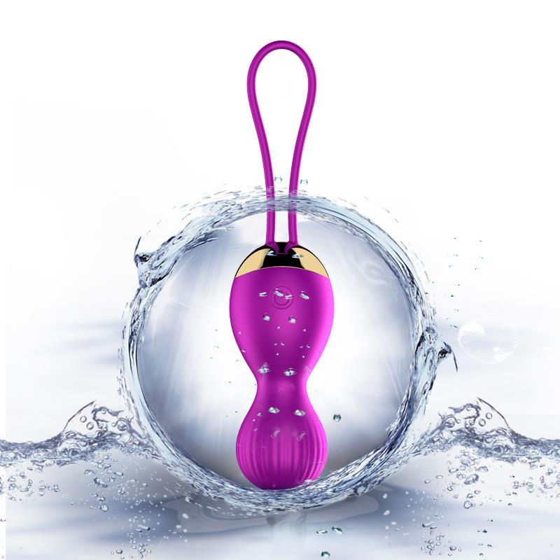 Foxshow - 63-00004 - Remote control  Kegel ball -  1 ball version - 7 Function - Rechargeable - 15 cm - Luxury Giftbox - Purple