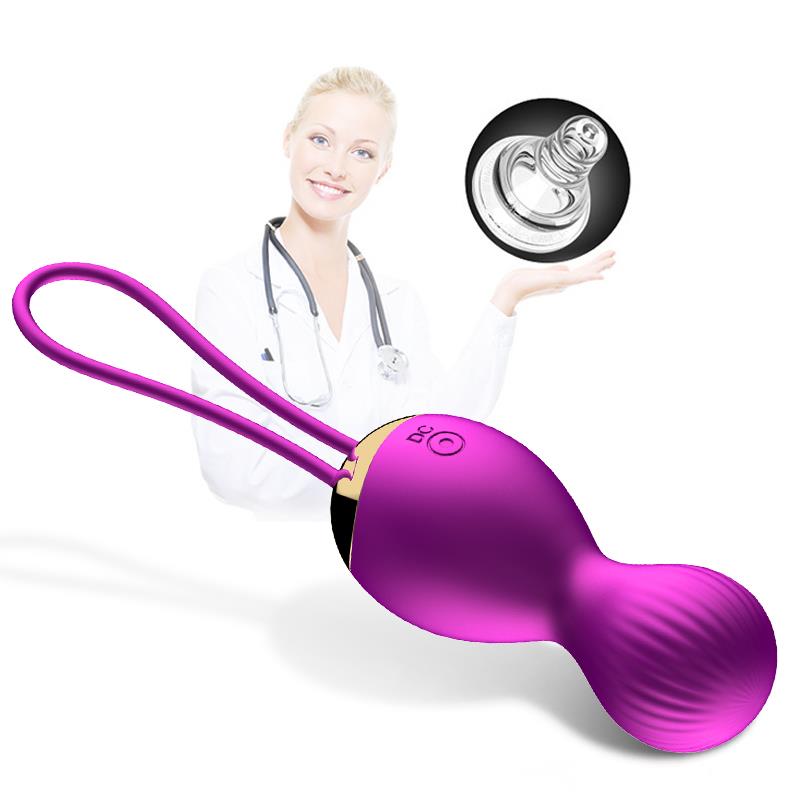 Foxshow - 63-00004 - Remote control  Kegel ball -  1 ball version - 7 Function - Rechargeable - 15 cm - Luxury Giftbox - Purple