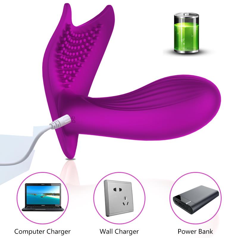 Foxshow - 63-00005 - Remote control  Panty vibrator - Heat function - Voice control function - 10 Function - Rechargeable - 9 cm x 9 cm - Luxury Giftbox - Purple