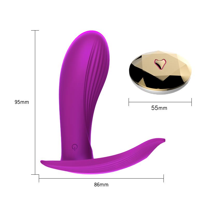 Foxshow - 63-00005 - Remote control  Panty vibrator - Heat function - Voice control function - 10 Function - Rechargeable - 9 cm x 9 cm - Luxury Giftbox - Purple