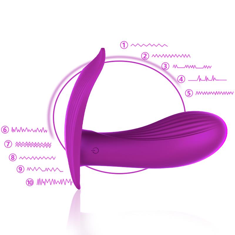 Foxshow - 63-00005 - Remote control Panty vibrator - Heat function - Voice control function - 10 Function - Rechargeable - 9 cm x 9 cm - Luxury Giftbox - Purple
