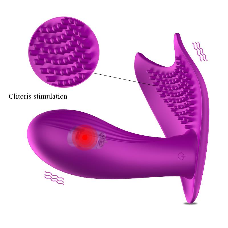 Foxshow - 63-00005 - Remote control  Panty vibrator - Heat function - Voice control function - 10 Function - Rechargeable - 9 cm x 9 cm - Luxury Giftbox - Purple