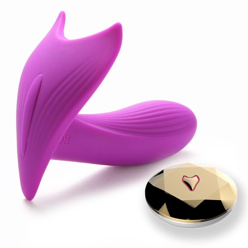 Foxshow - 63-00005 - Remote control  Panty vibrator - Heat function - Voice control function - 10 Function - Rechargeable - 9 cm x 9 cm - Luxury Giftbox - Purple