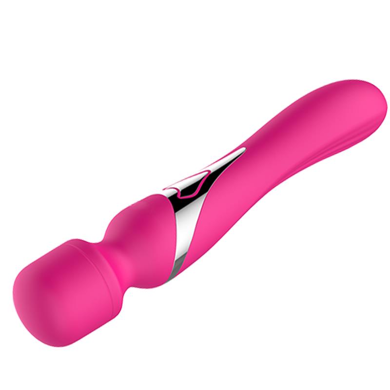 Foxshow - 63-00011 - Dual Massager - Design G spot Vibrator - 22,6 cm - 7 Pulsation modes and  7 Function - Rechargeable  - width 3,2/ 4,2 cm  - Luxury Giftbox - Pink