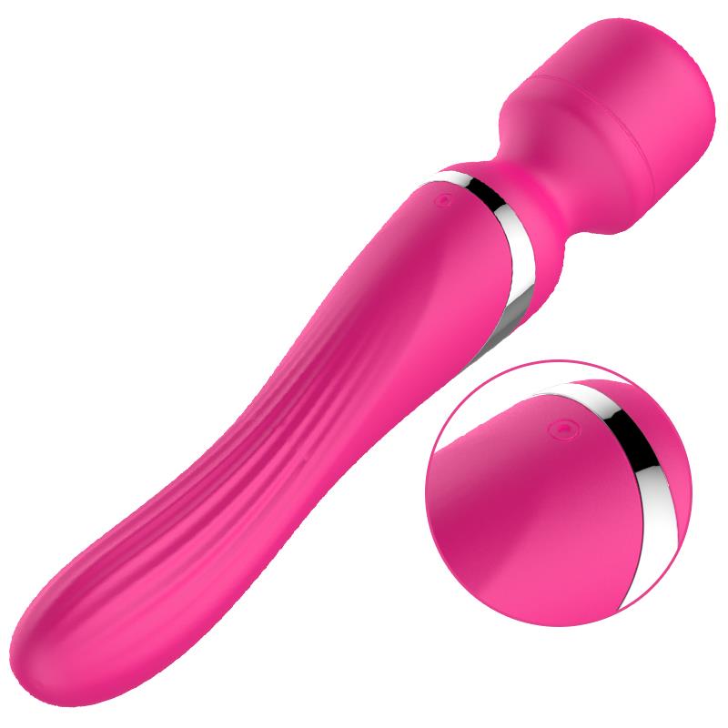 Foxshow - 63-00011 - Dual Massager - Design G spot Vibrator - 22,6 cm - 7 Pulsation modes and  7 Function - Rechargeable  - width 3,2/ 4,2 cm  - Luxury Giftbox - Pink