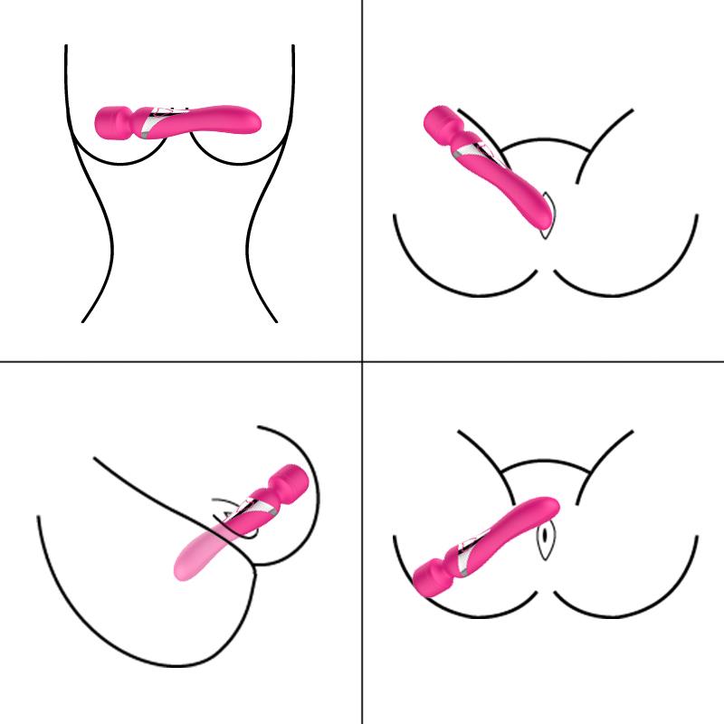 Foxshow - 63-00011 - Dual Massager - Design G spot Vibrator - 22,6 cm - 7 Pulsation modes and 7 Function - Rechargeable - width 3,2/ 4,2 cm - Luxury Giftbox - Pink