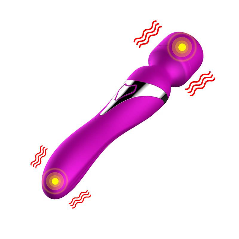 Foxshow - 63-00012 - Dual Massager - Design G spot Vibrator - 22,6 cm - 7 Pulsation modes and 7 Function - Rechargeable - width 3,2/ 4,2 cm - Luxury Giftbox - Purple