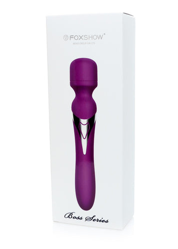 Foxshow - 63-00012 - Dual Massager - Design G spot Vibrator - 22,6 cm - 7 Pulsation modes and 7 Function - Rechargeable - width 3,2/ 4,2 cm - Luxury Giftbox - Purple
