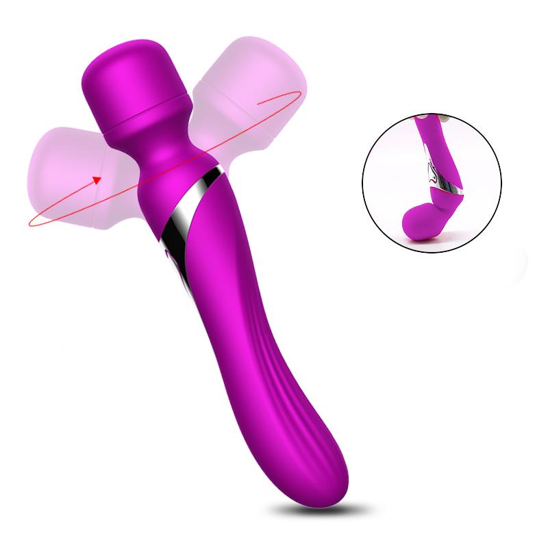 Foxshow - 63-00012 - Dual Massager - Design G spot Vibrator - 22,6 cm - 7 Pulsation modes and 7 Function - Rechargeable - width 3,2/ 4,2 cm - Luxury Giftbox - Purple