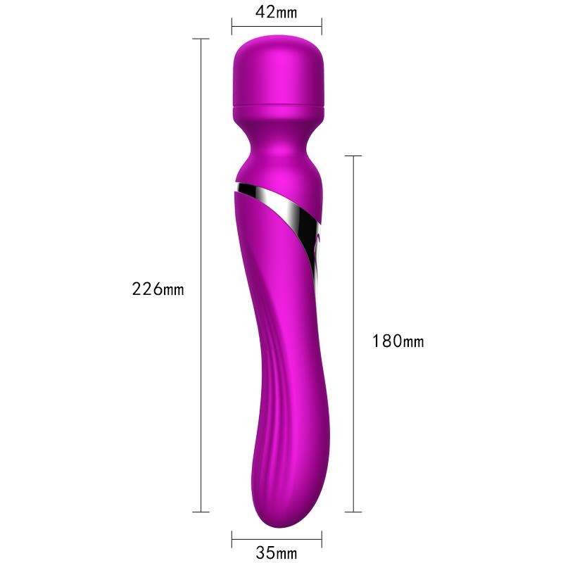 Foxshow - 63-00012 - Dual Massager - Design G spot Vibrator - 22,6 cm - 7 Pulsation modes and 7 Function - Rechargeable - width 3,2/ 4,2 cm - Luxury Giftbox - Purple
