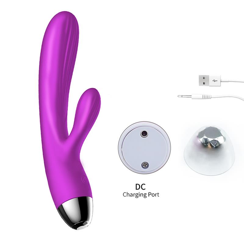 Foxshow - 63-00014 - g spot Vibrator-Silicone Vibrator - Pulsator - USB - 7 + 7 Function / Heating - Luxury colour box - Purple
