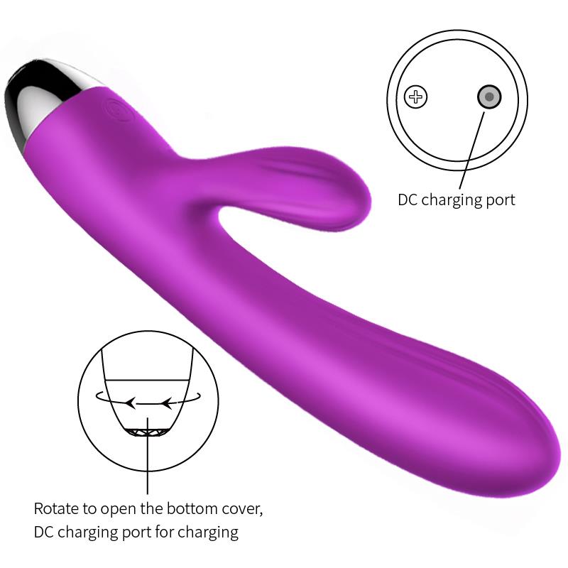 Foxshow - 63-00014 - g spot Vibrator-Silicone Vibrator - Pulsator - USB - 7 + 7 Function / Heating - Luxury colour box - Purple