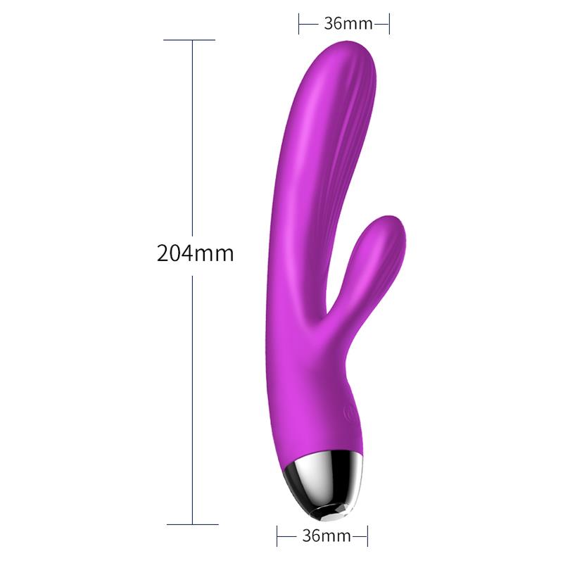 Foxshow - 63-00014 - g spot Vibrator-Silicone Vibrator - Pulsator - USB - 7 + 7 Function / Heating - Luxury colour box - Purple
