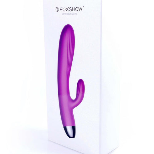 Foxshow - 63-00014 - g spot Vibrator-Silicone Vibrator - Pulsator - USB - 7 + 7 Function / Heating - Luxury colour box - Purple