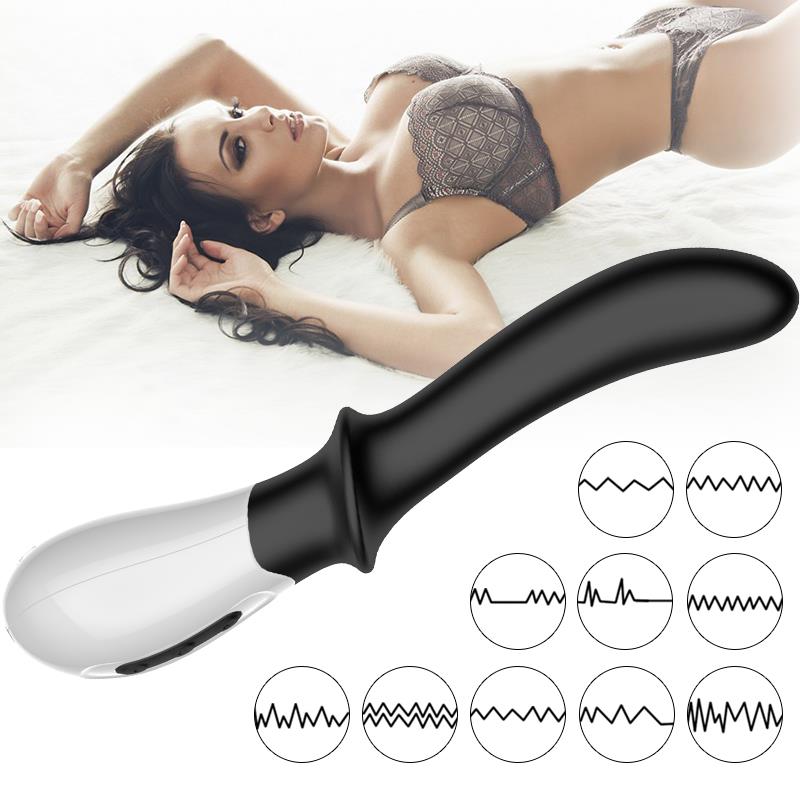 Foxshow - 63-00015 - Design G spot Vibrator - 20 cm - Heat function - 10 Function - Rechargeable  - Luxury Giftbox - Black