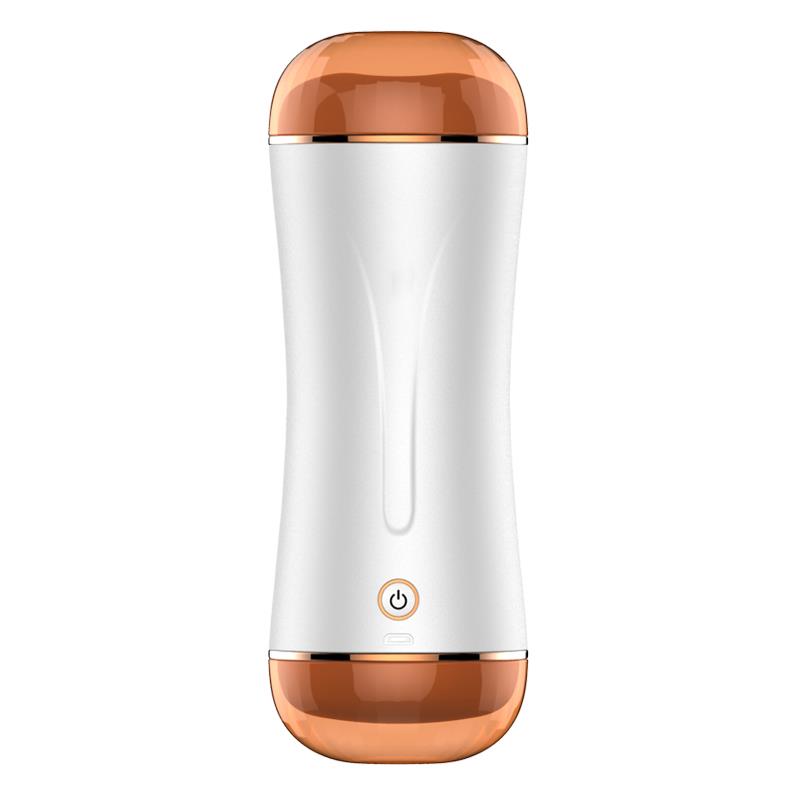 Foxshow - 63-00019 - Double End Masturbator Cup - Big heavy size - Rechargeable - 10 Function - 19,5 cm - Dia outside 7,5 cm - Luxury Giftbox - white
