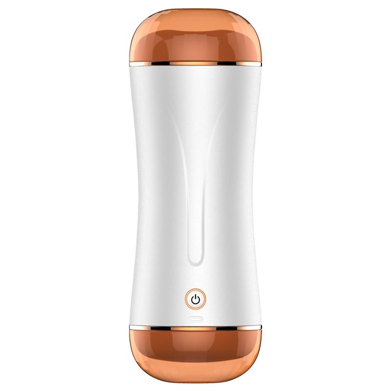 Foxshow - 63-00019 - Double End Masturbator Cup - Big heavy size - Rechargeable - 10 Function - 19,5 cm - Dia outside 7,5 cm - Luxury Giftbox - white