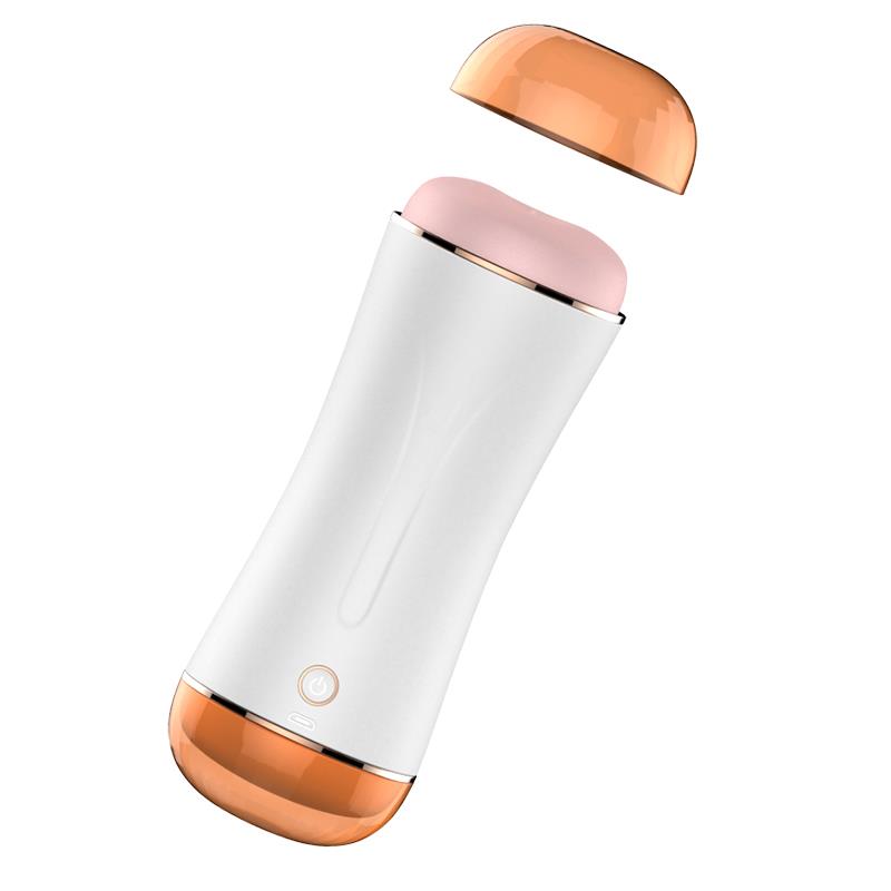 Foxshow - 63-00019 - Double End Masturbator Cup - Big heavy size - Rechargeable - 10 Function - 19,5 cm - Dia outside 7,5 cm - Luxury Giftbox - white