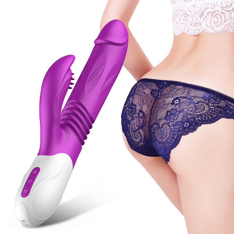 Foxshow - 63-00023 - g spot Vibrator-Silicone Vibrator - USB - 10 Function + Expander and Thrusting Function - Luxury colour box - Purple