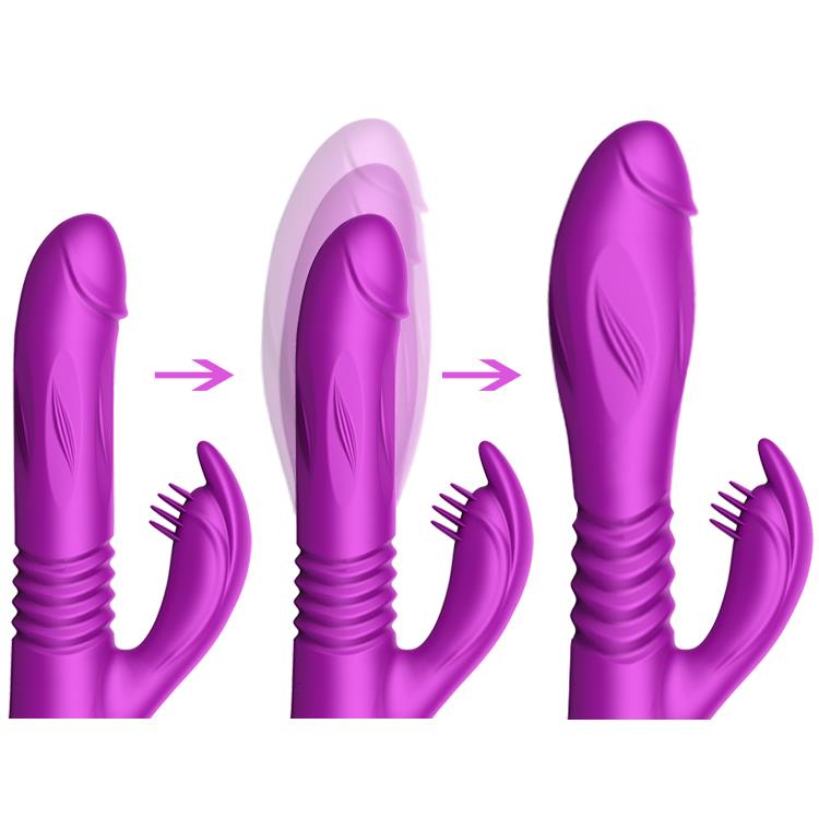 Foxshow - 63-00023 - g spot Vibrator-Silicone Vibrator - USB - 10 Function + Expander and Thrusting Function - Luxury colour box - Purple