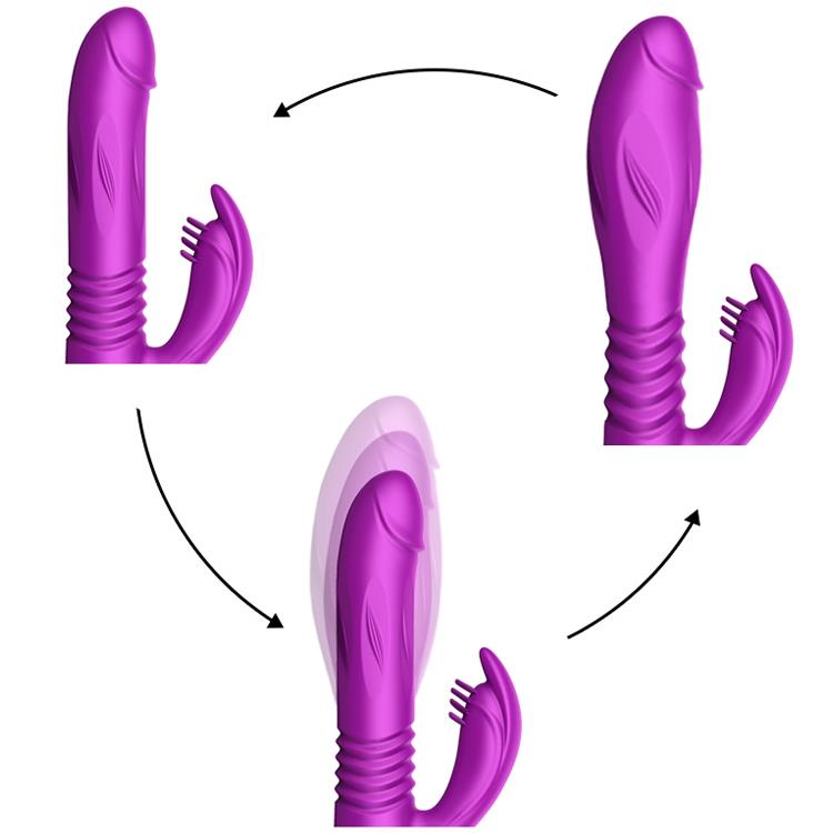 Foxshow - 63-00023 - g spot Vibrator-Silicone Vibrator - USB - 10 Function + Expander and Thrusting Function - Luxury colour box - Purple