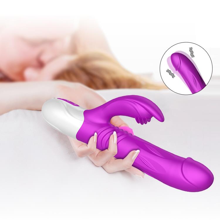 Foxshow - 63-00023 - g spot Vibrator-Silicone Vibrator - USB - 10 Function + Expander and Thrusting Function - Luxury colour box - Purple