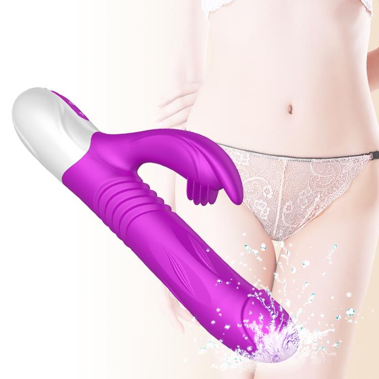 Foxshow - 63-00023 - g spot Vibrator-Silicone Vibrator - USB - 10 Function + Expander and Thrusting Function - Luxury colour box - Purple