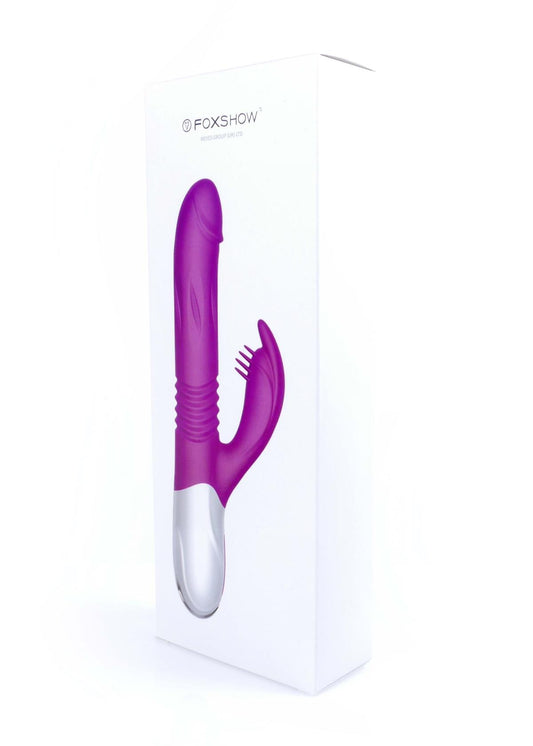 Foxshow - 63-00023 - g spot Vibrator-Silicone Vibrator  - USB - 10 Function + Expander and Thrusting Function - Luxury colour box - Purple