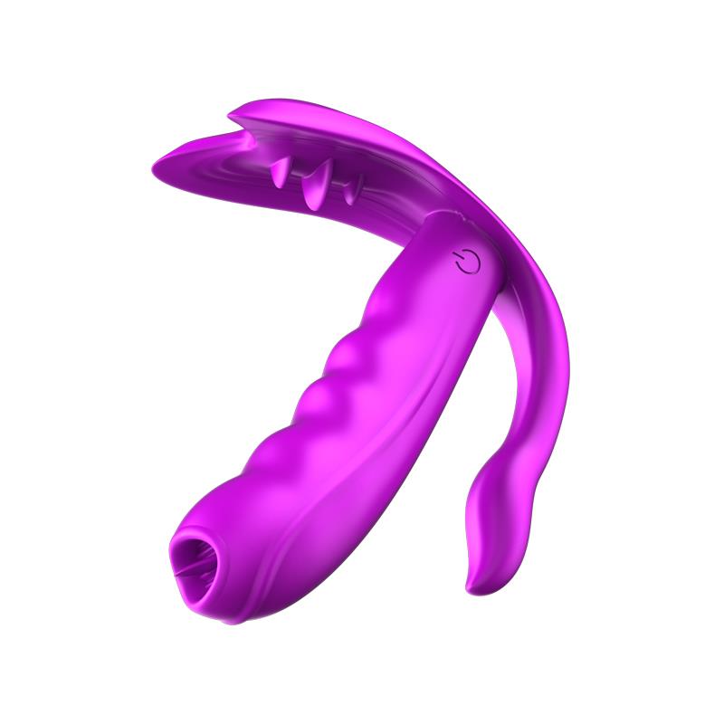 Foxshow - 63-00027 - Remote control  Panty vibrator - Heat function - Clit stimulation function - 10 Function - Rechargeable - 10,9 cm x 2,8 cm - Luxury Giftbox - Purple
