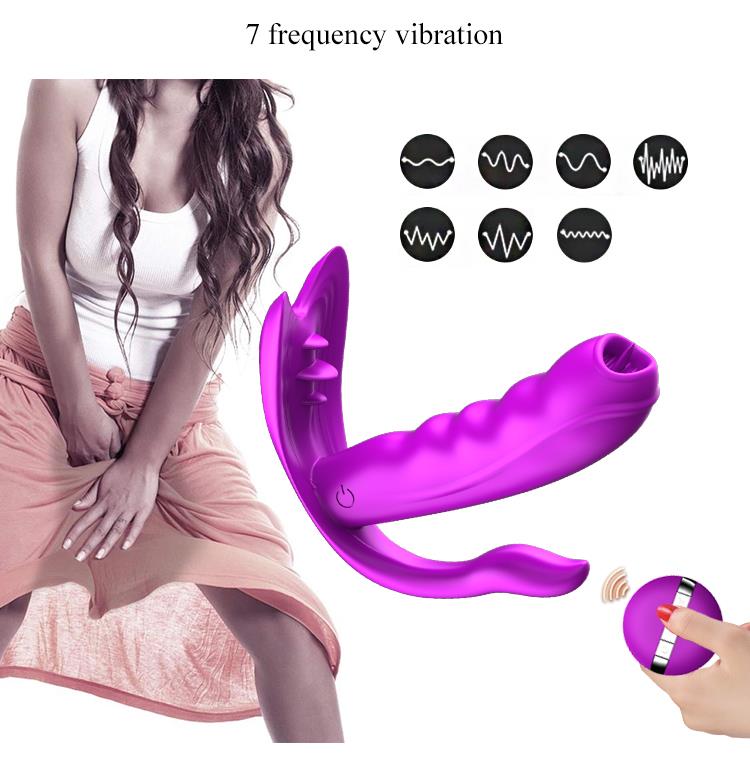 Foxshow - 63-00027 - Remote control  Panty vibrator - Heat function - Clit stimulation function - 10 Function - Rechargeable - 10,9 cm x 2,8 cm - Luxury Giftbox - Purple