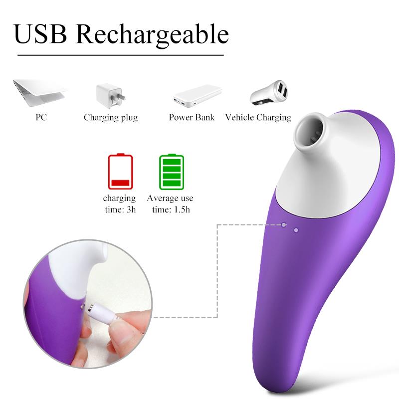 Foxshow - 63-00029 - Robert - Air sucker - Oral sucker - Design sucker - 7 Function - Rechargeable - Luxury Giftbox - Purple