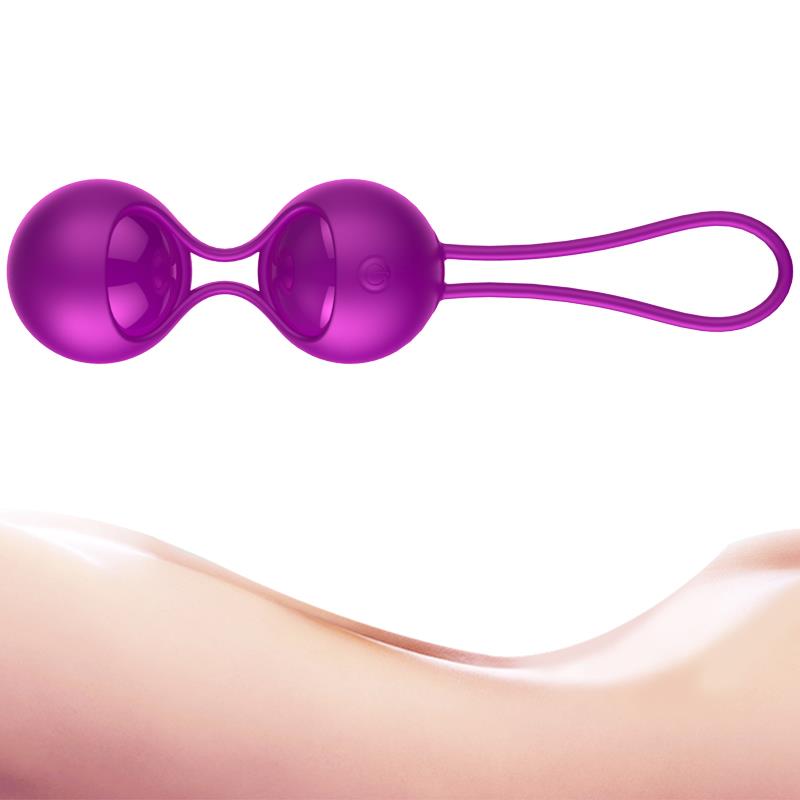 Foxshow - 63-00003 - Remote control Kegel balls 2 Pack - 2 balls and 1 ball version in same Pack - 10 Function - Rechargeable - Luxury Giftbox - Purple